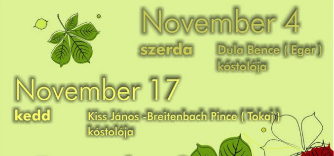 Novemberi és decemberi kóstolók a Tulipánban