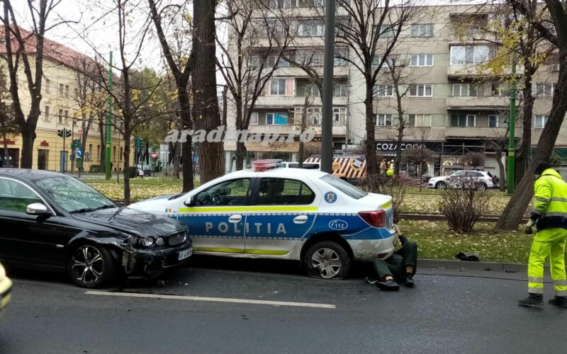 Rendőrautós baleset a belvárosban