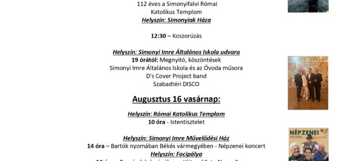 “Simonyi” Napok: a program
