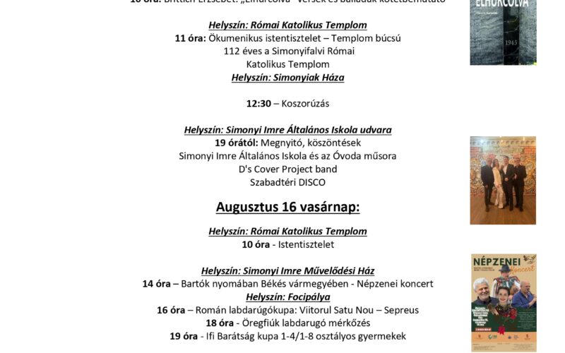 “Simonyi” Napok: a program